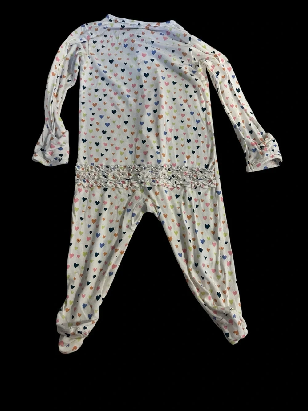 Magnetic Me Multicolor Heart Print Kids Footie 3-6 months